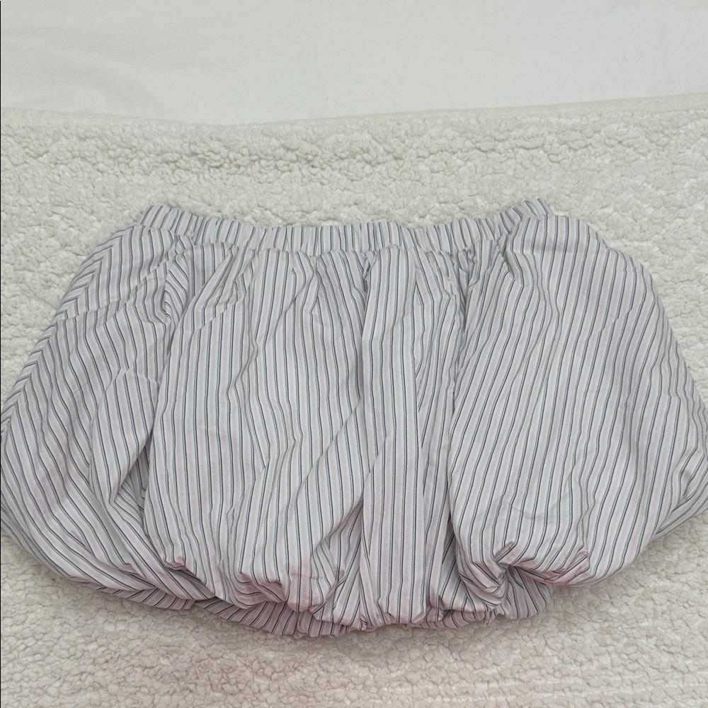 Sunday Best Pinstripe Skirt in White and Blue